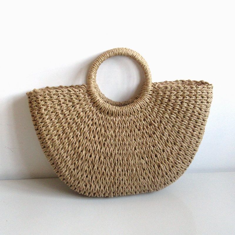 Photography Accessories Handmade Bags For Women Weaving Ladies Straw Bag Beach Top Handle Handbags