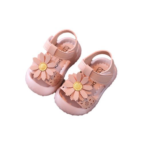 Princess Baby Sandals 0-1 Years Old Soft Sole Velcro Pink