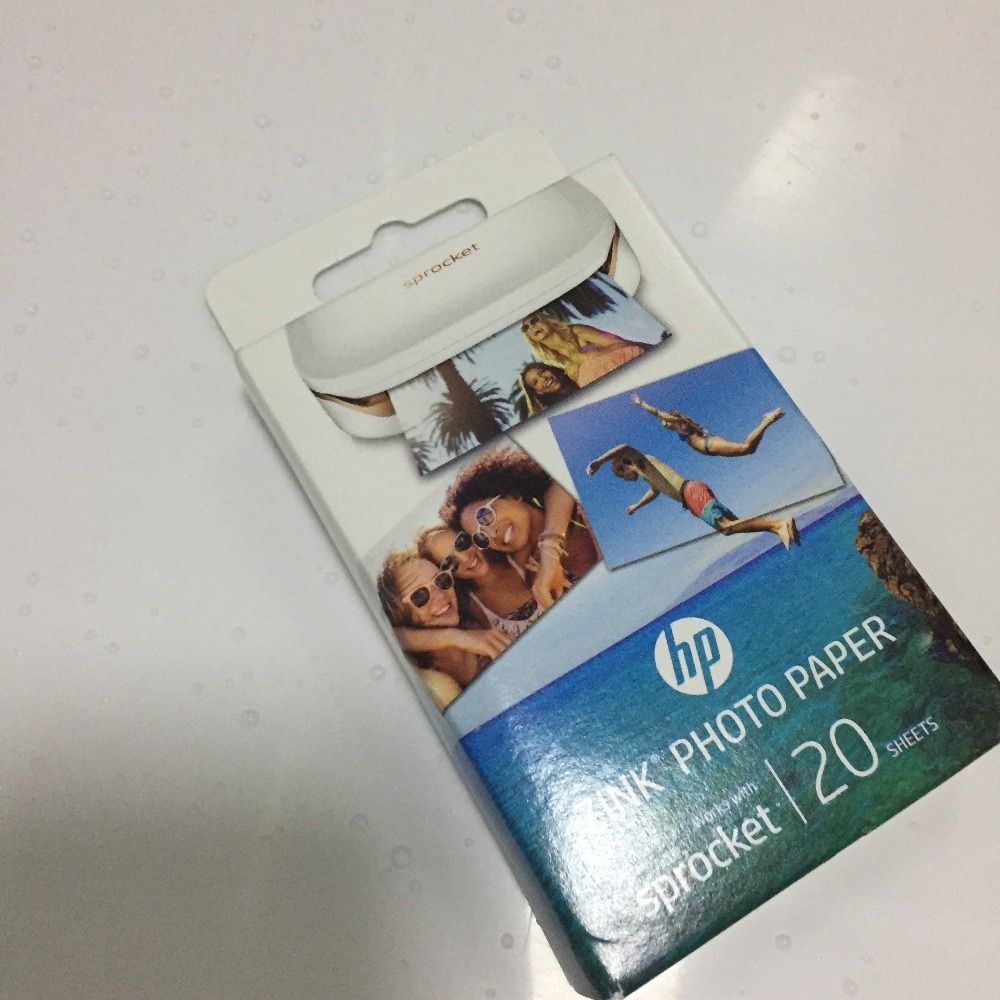 New Packing 1 Boxes (20 Sheets)Sprocket Original Photographic Paper Pocket Photo Printer Zink Paste Photo Paper Tape Adhesive