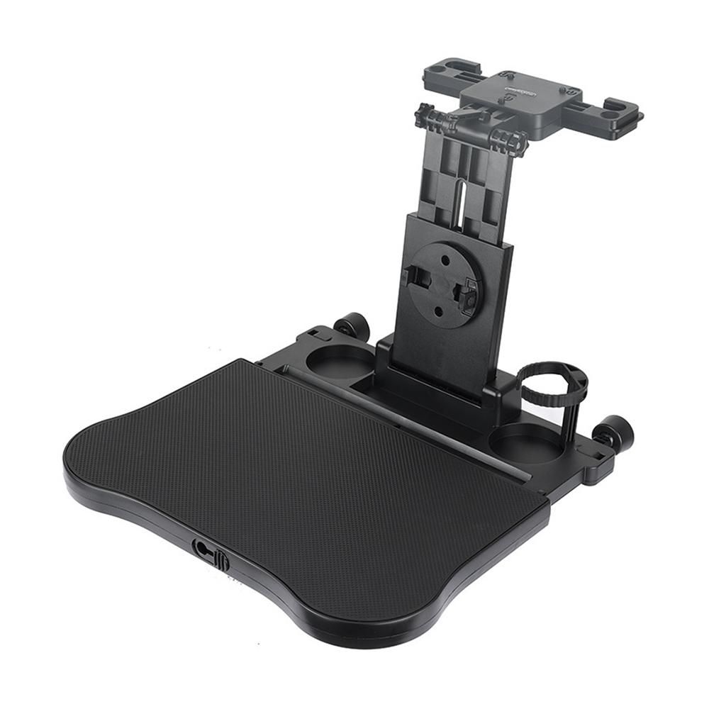 Adjustable Car Seat Travel Table Multifunctional Foldable Car Back Seat Food Tray, Car Table with Phone Holder for Working, Writing, Eating Black