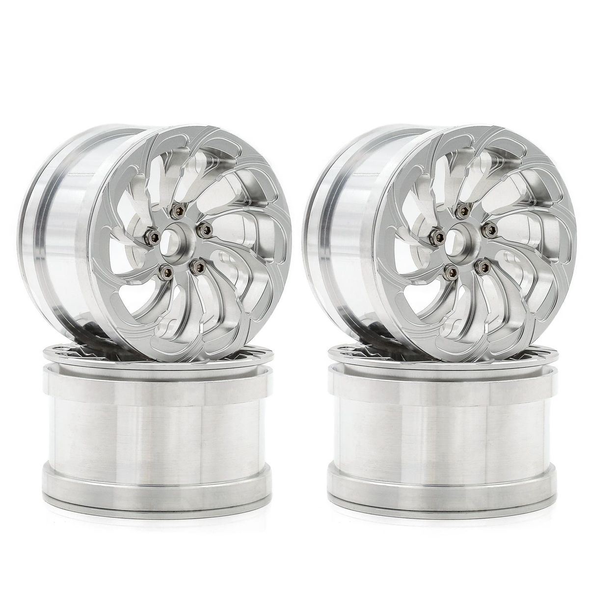 Aluminum Alloy Wheel Rim Beadlock Wheel Rims Hub 4pcs 2.2inch 64*41mm  Replacement for Axial Wraith 90048 RR10  1/10 Remote Control Car
