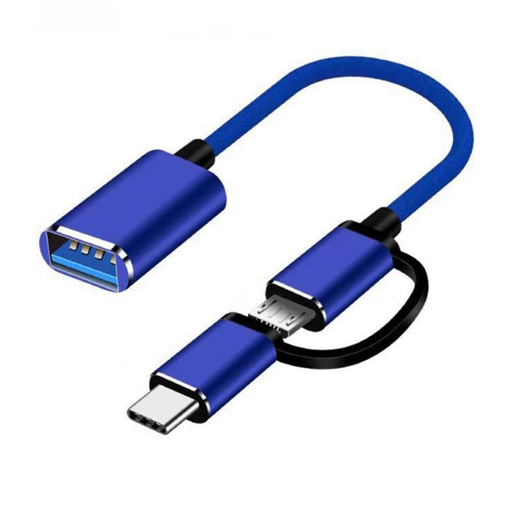2 in 1 USB 3.0 OTG Adapter Cable Type-C -USB to USB 3.0-Blue