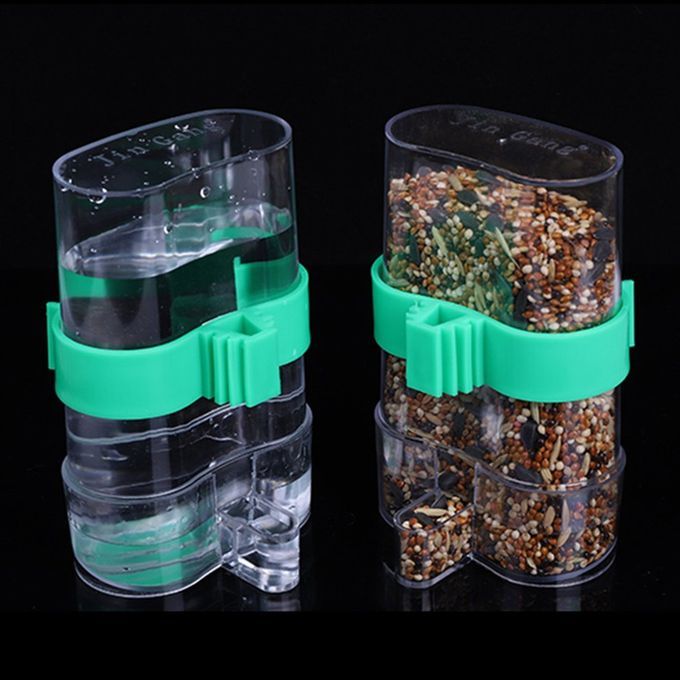 MT Bird Automatic Water Trap Bird Cage Accessories Drinking Fountain Bird Utensil-green&clear