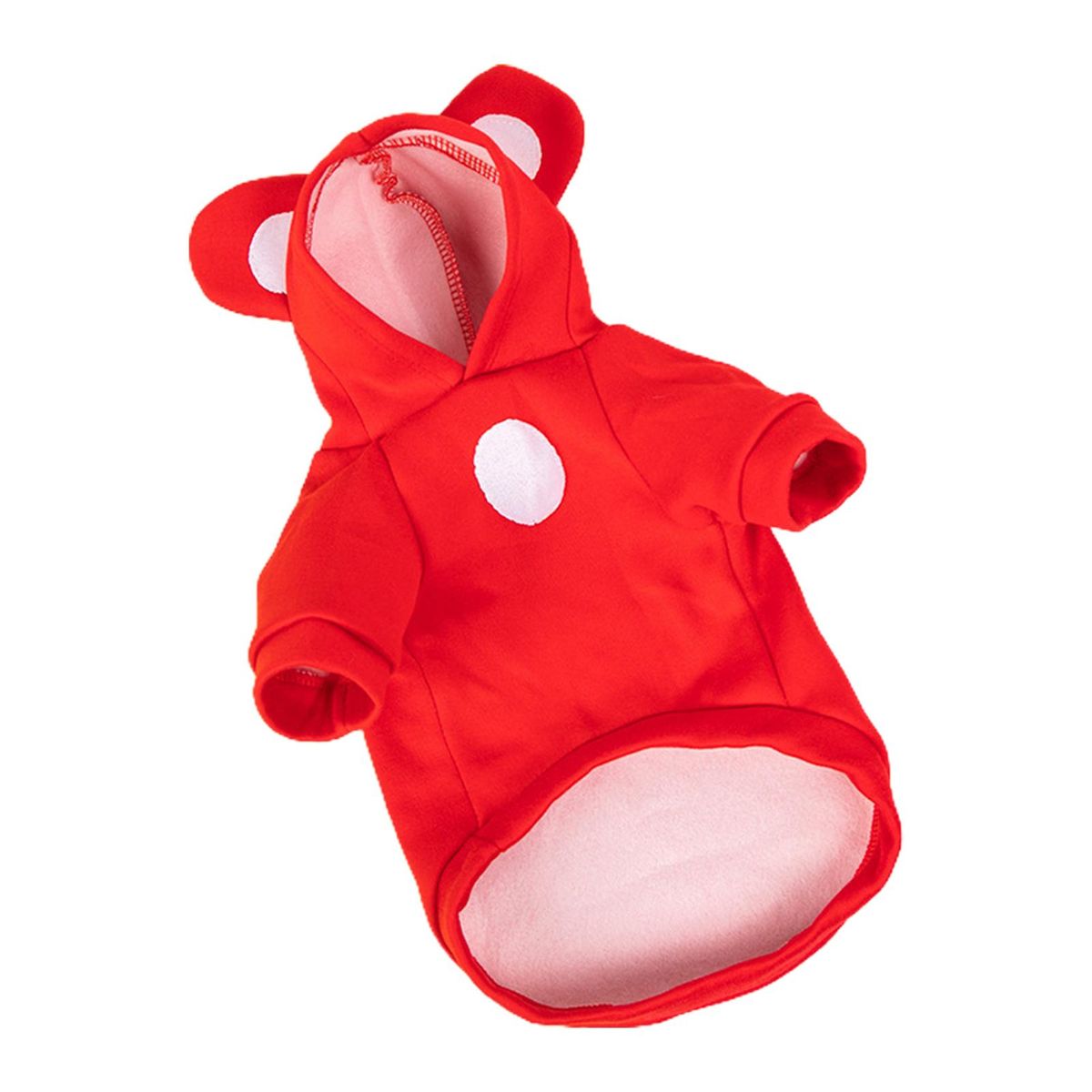 Dog Sweatshirt Bear Ear Cat Dog Hooded Two-legged Pullover Red