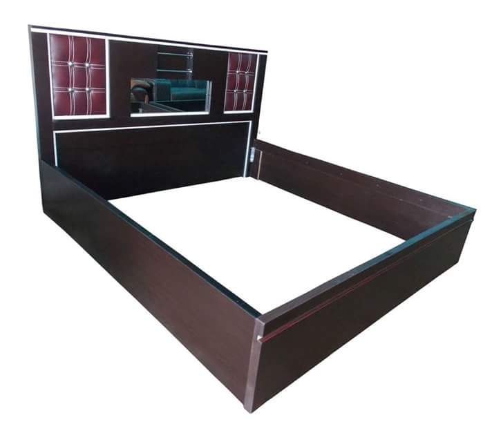 Superb 6×6 Bed Frame With Leather Head Board (Delivery Only To Lagos)