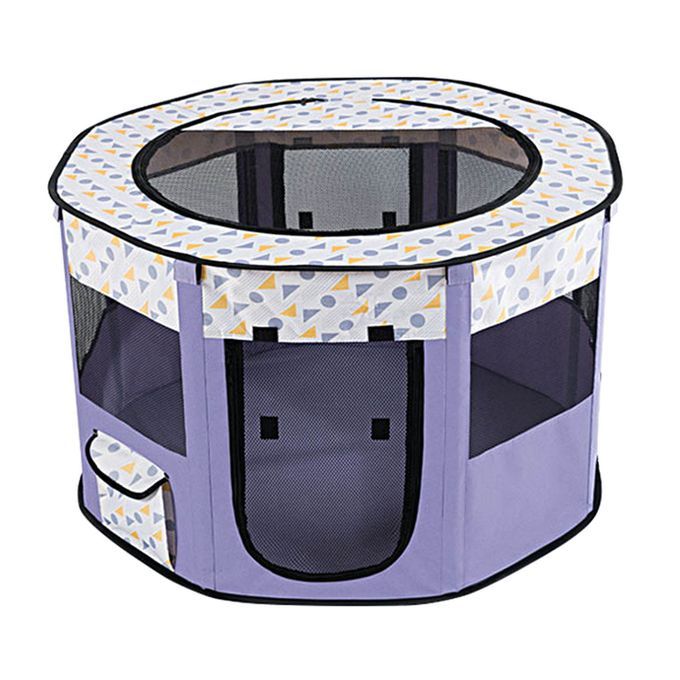 Foldable Dog Cat Playpen Play Exercise Fabric Kennel Purple S