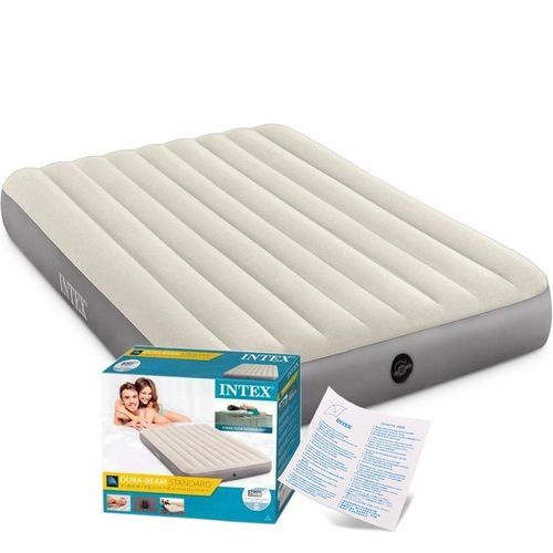 Inflatable 10in 2- Person Comfort Sleep Air Mattress With Pump - Cream Color