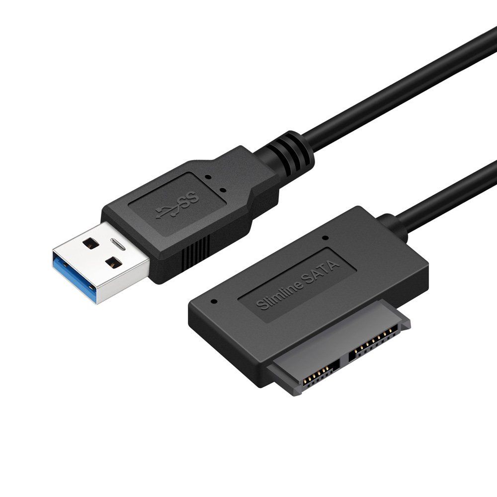 USB 3.0 To 7+6 13Pin Slimline SATA Laptop CD/DVD Rom Optical Drive Adapter Cable