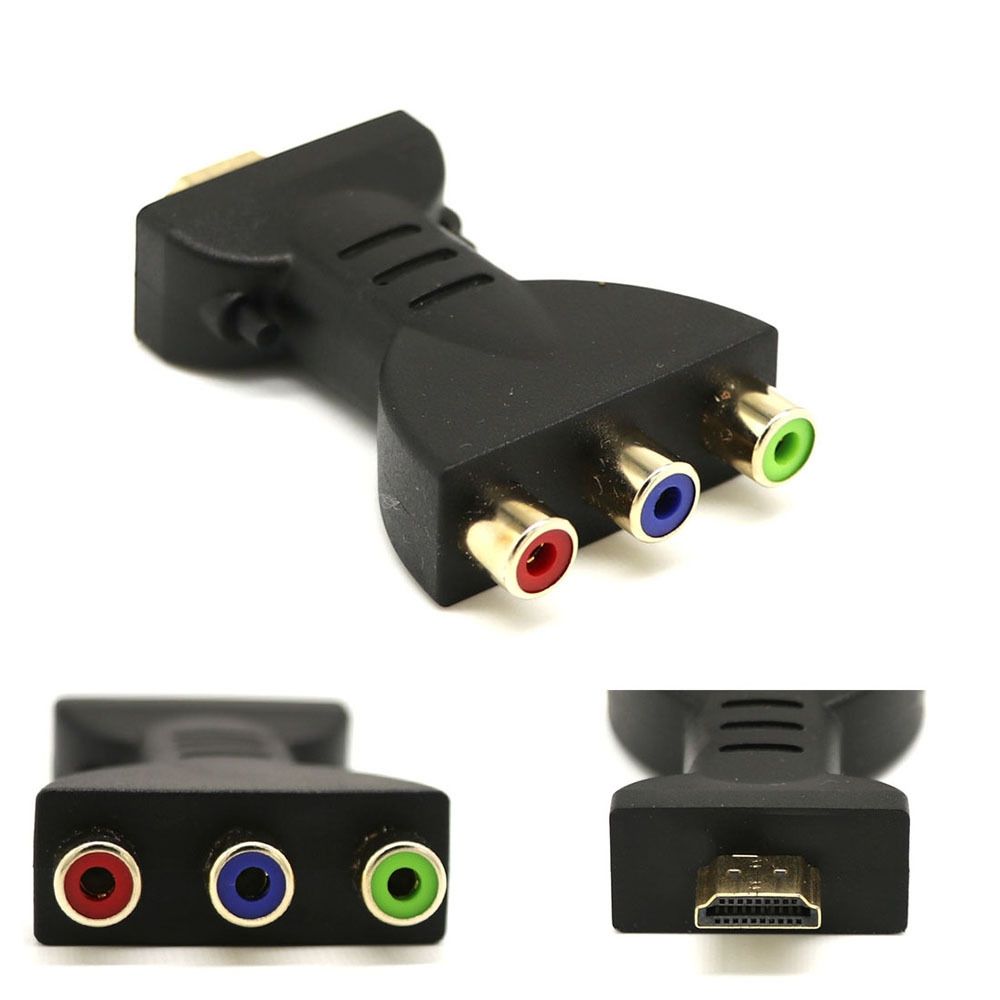 Gold-plated HDMI Male To 3 RGB RCA Video Audio Adapter AV Component Converter For DVD Projector