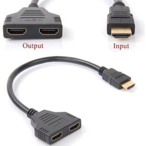 HDMI Male To Dual HDMI Female 1To 2 Splitter Adapter