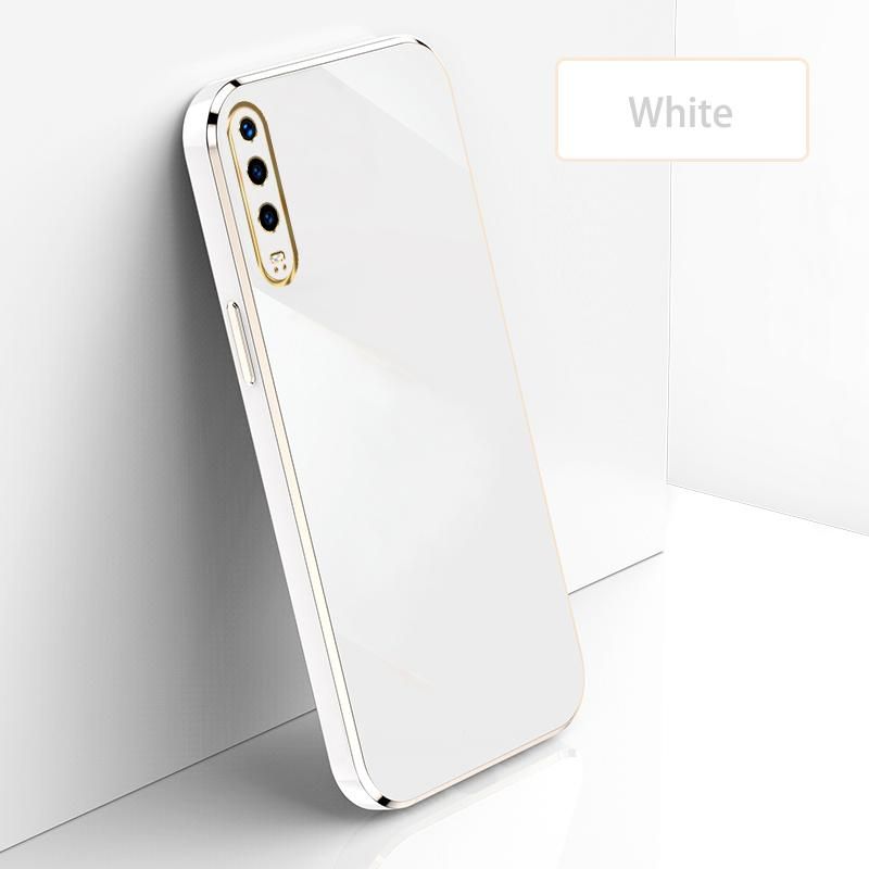 Ultra Thin Plating Phone Case for Huawei P30 Lens Protection soft Phone Back Cover-White