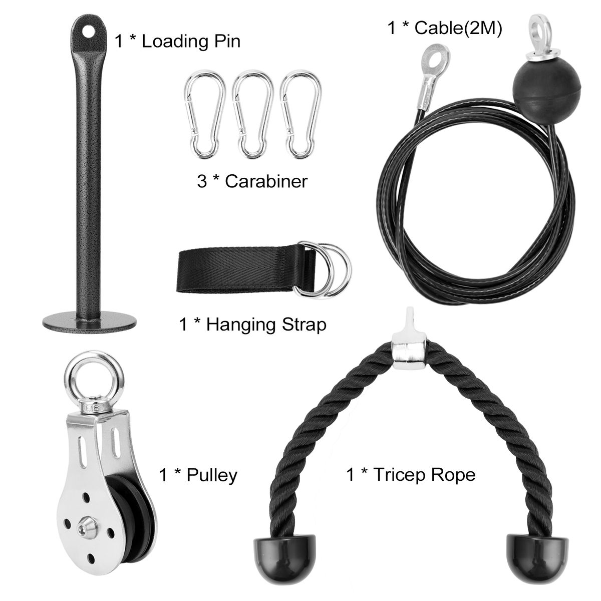 Fitness DIY Pulley Cable Machine Attachment System Loading Pin Lifting Arm Biceps-A