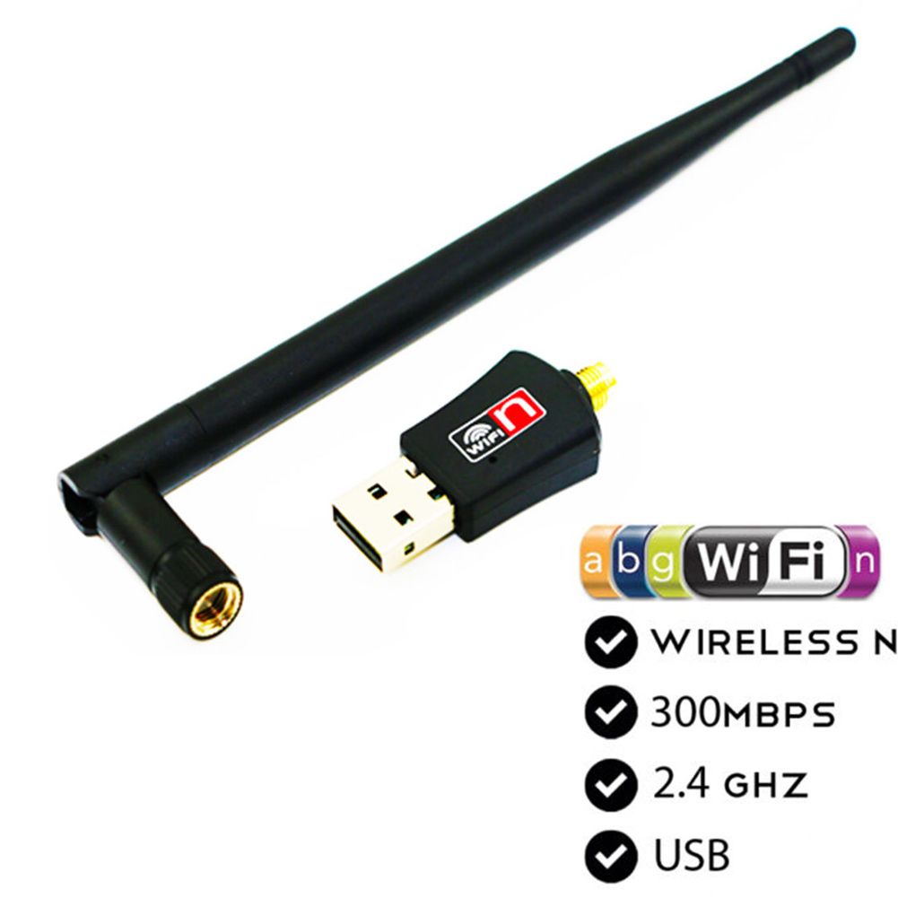 300Mbps Wireless WIFI Adapter 2.4GHZ Antenna 802.11 G N LAN