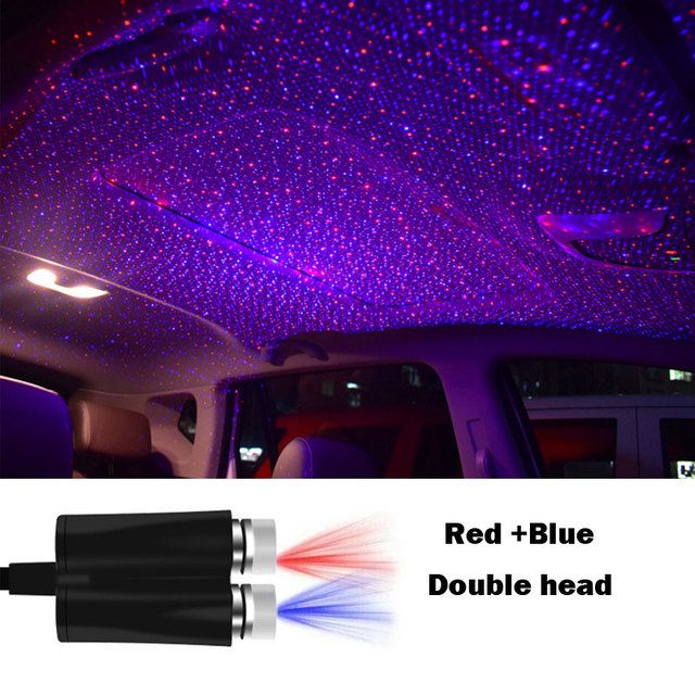 High Quality Car LED Starry Sky Light 9 Lighting Modes Sound Activated USB Star  Night Lights Car Decorative Lamps