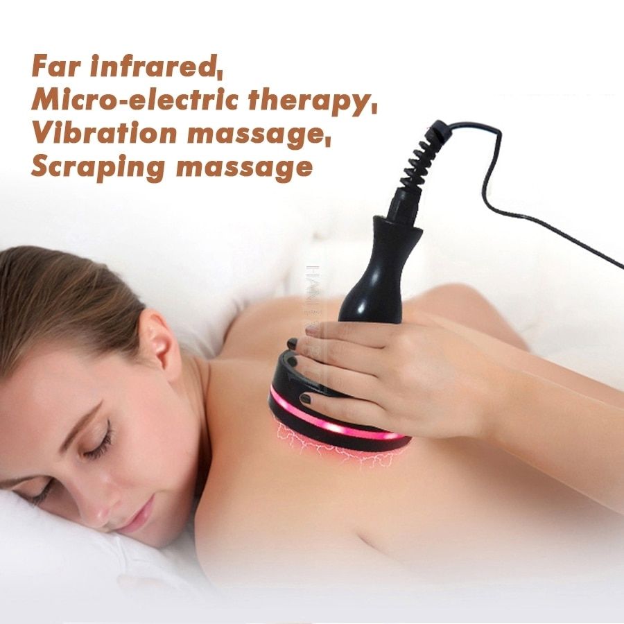 Electric Gua Sha Massage Comb Anti Cellulite Brush Microcurrent Se Therapy Infrared Body Detoxification Fat Burner Slimming