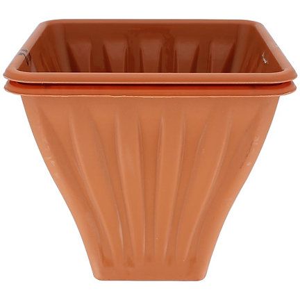 Square Terracotta Planter Medium, 2-pack