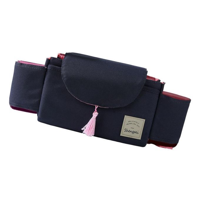 Hanging Stroller Organizer Durable Oxford Cloth Buggy Pram Pink Tassel