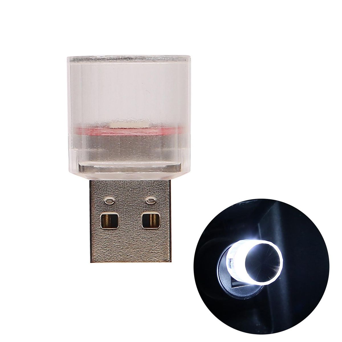 Car Mini Usb Car Lamp Portable Led Atmosphere Light for Emergency Room White