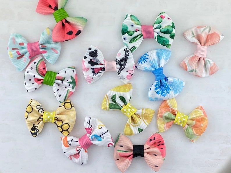 6 Pieces Colourful Pet Bowknot Rubber Band Hair Bow