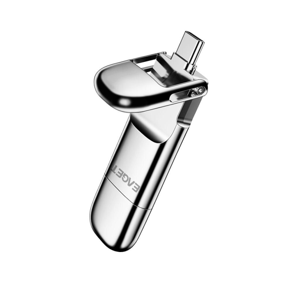 EAGET SU10 512GB USB3.0 Type-C Dual-port Solid State Encryption U Disk One-key Backup Up to 530MB/s Read Speed for Phone PC Laptop