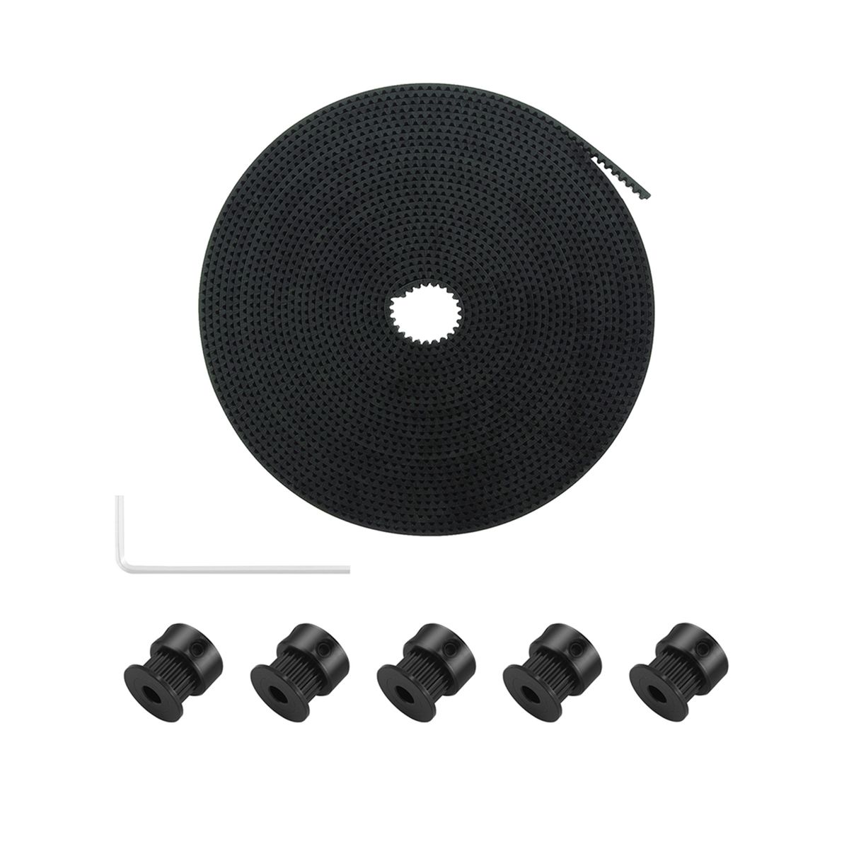 5 Meters GT2 Timing Belt 6mm Width With 5pcs GT2 20 Teeth
