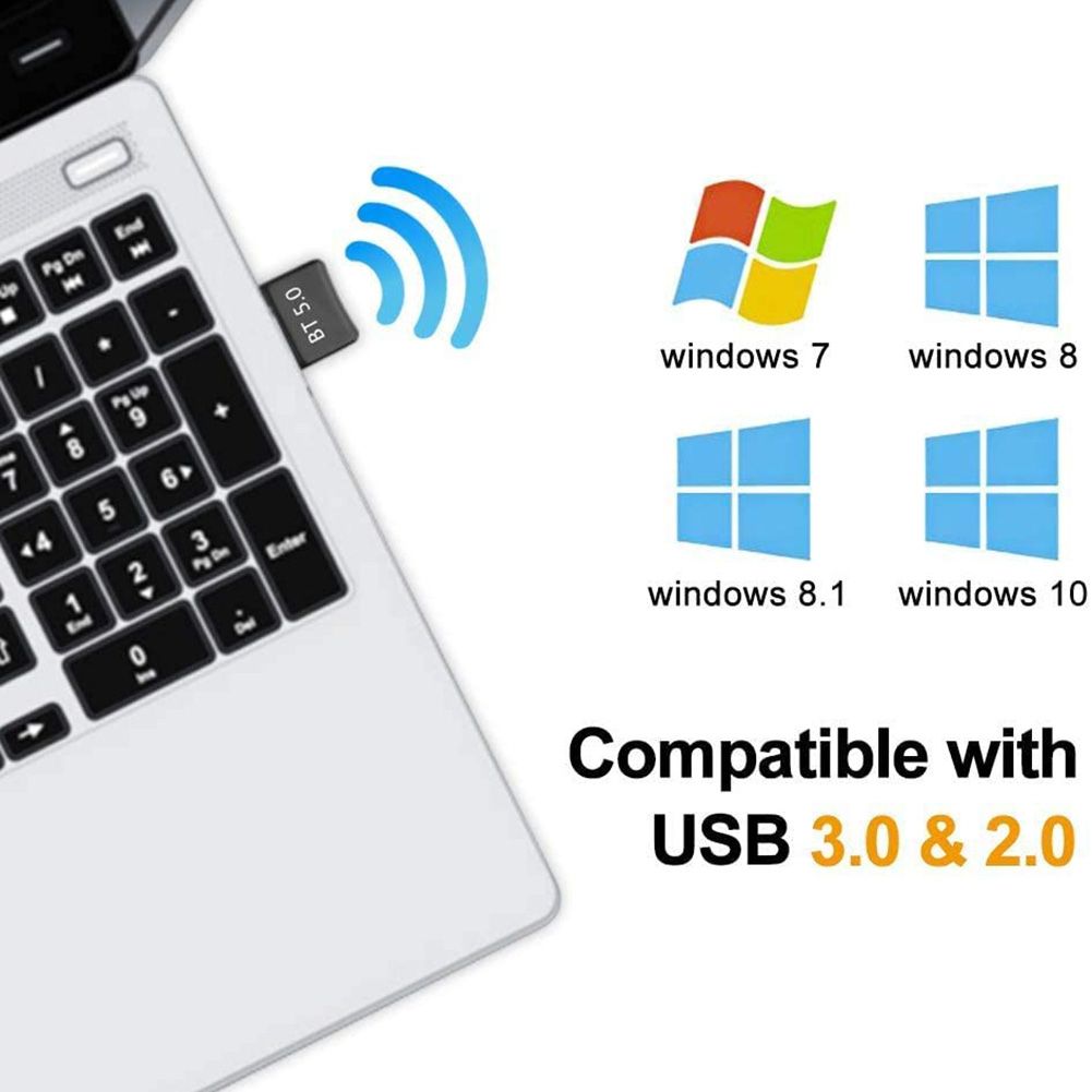 Portable Bluetooth 5.0 Dongle For PC Car Wireless AUX USB