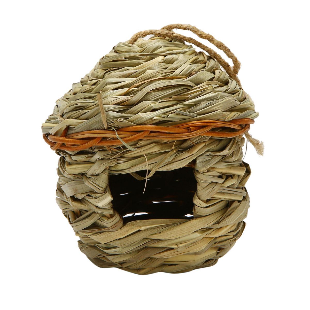 Grass Bird Hut ,Cozy Resting Place for Birds,Provides Shelter From Cold Weather,Hand Woven Bird Houses Nest perfect for Finch & Canary