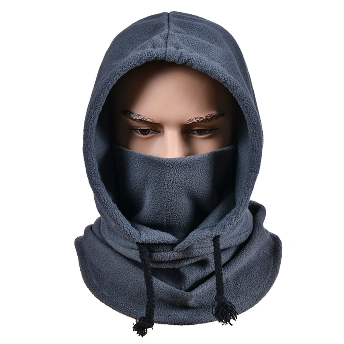 Winter Warm Polar Fleece Balaclava Uni Full Face Mask Winter Sports Cap Face Cover Neck Warmer Cycling Skiing Motorcycling-Grey