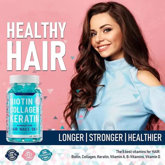Hair, Skin And Nails Gummies With Biotin - 60 Counts