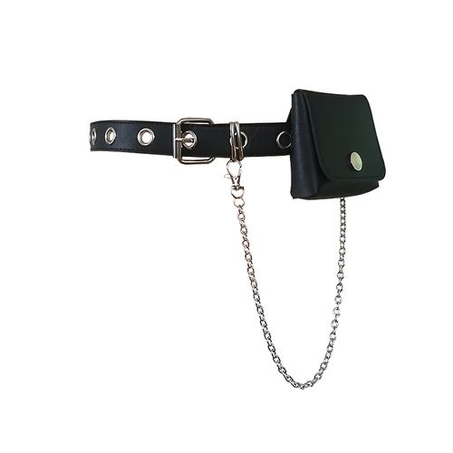 Punk JK Uniform Accessories Belts Full Hole Fashion Versatile Trouser Belt For Women Jeans Bag Belt Chain Waistband Girl Student(#Black)