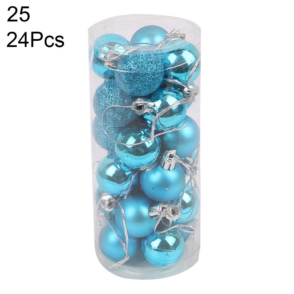 24Pcs 3cm Plastic Christmas Tree Balls Baubles Home-25#