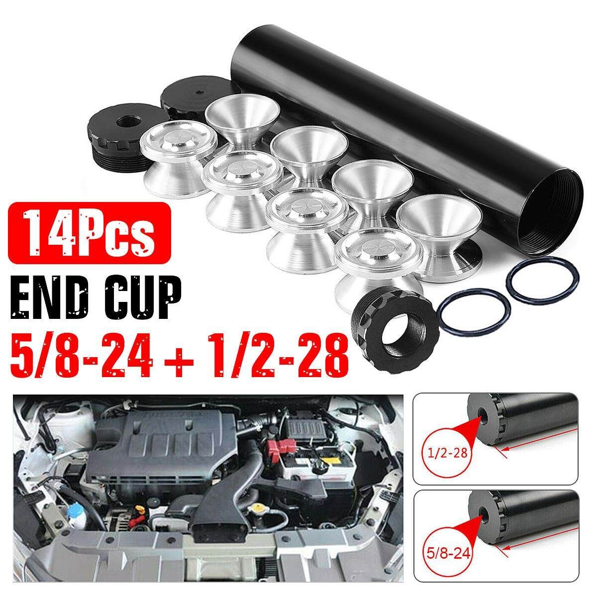 9inch Black F Uel Filter 1.75''OD + 8Pcs 1.375 D Cell Storage Cups NAPA 4003 1/2-28