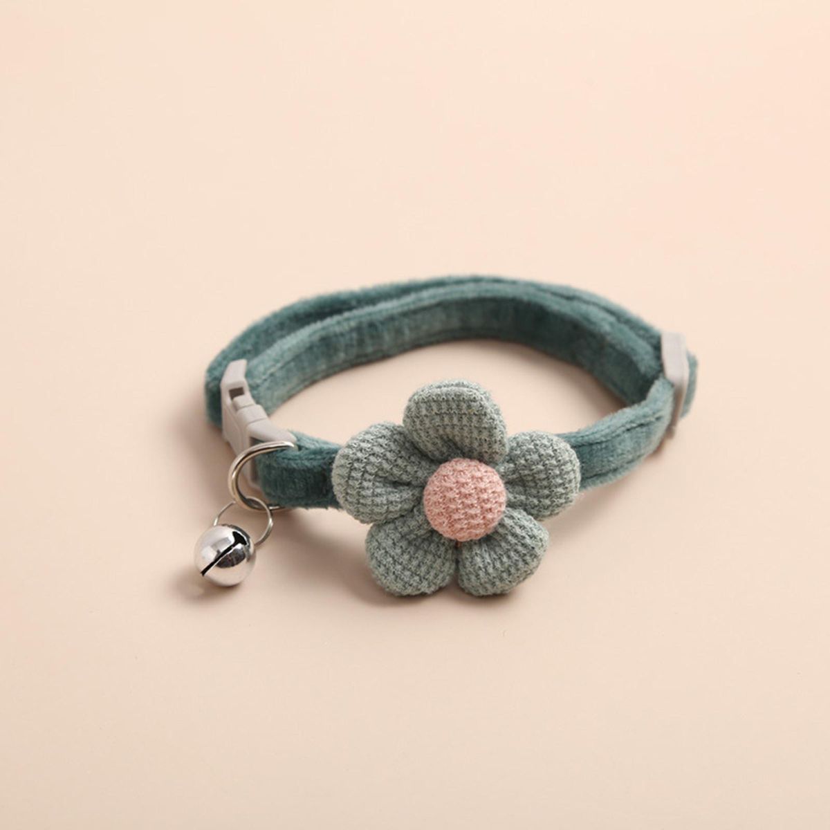Cat Choker Necklace With  Collars Bell Dark Green