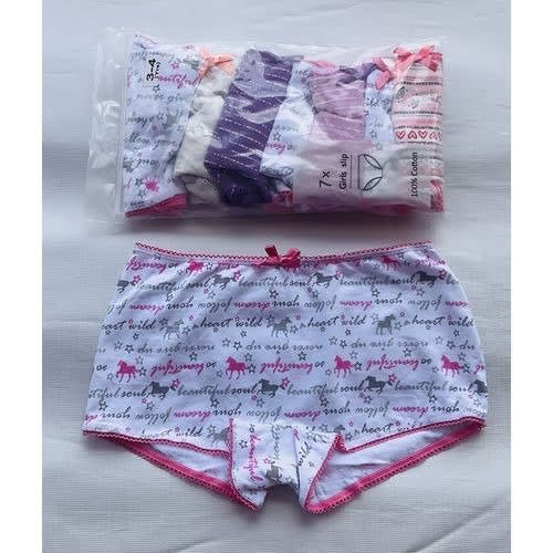 7 Pack Colored Girls Briefs- A