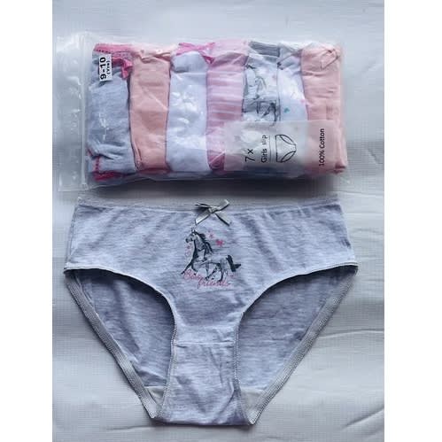 7 Pack Colored Girls Briefs- D