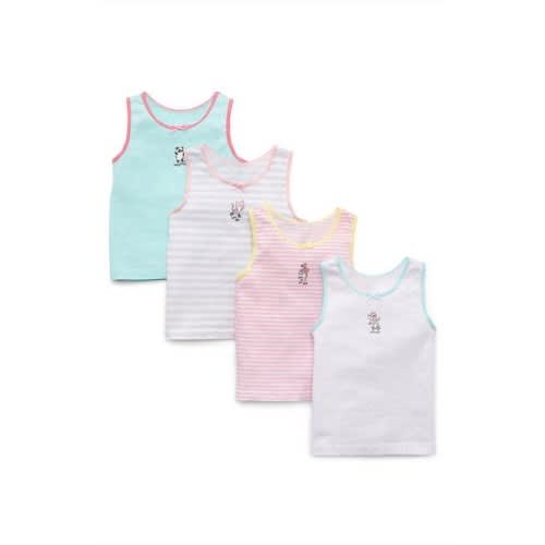 Girls Cotton Vests- Pack Of 4