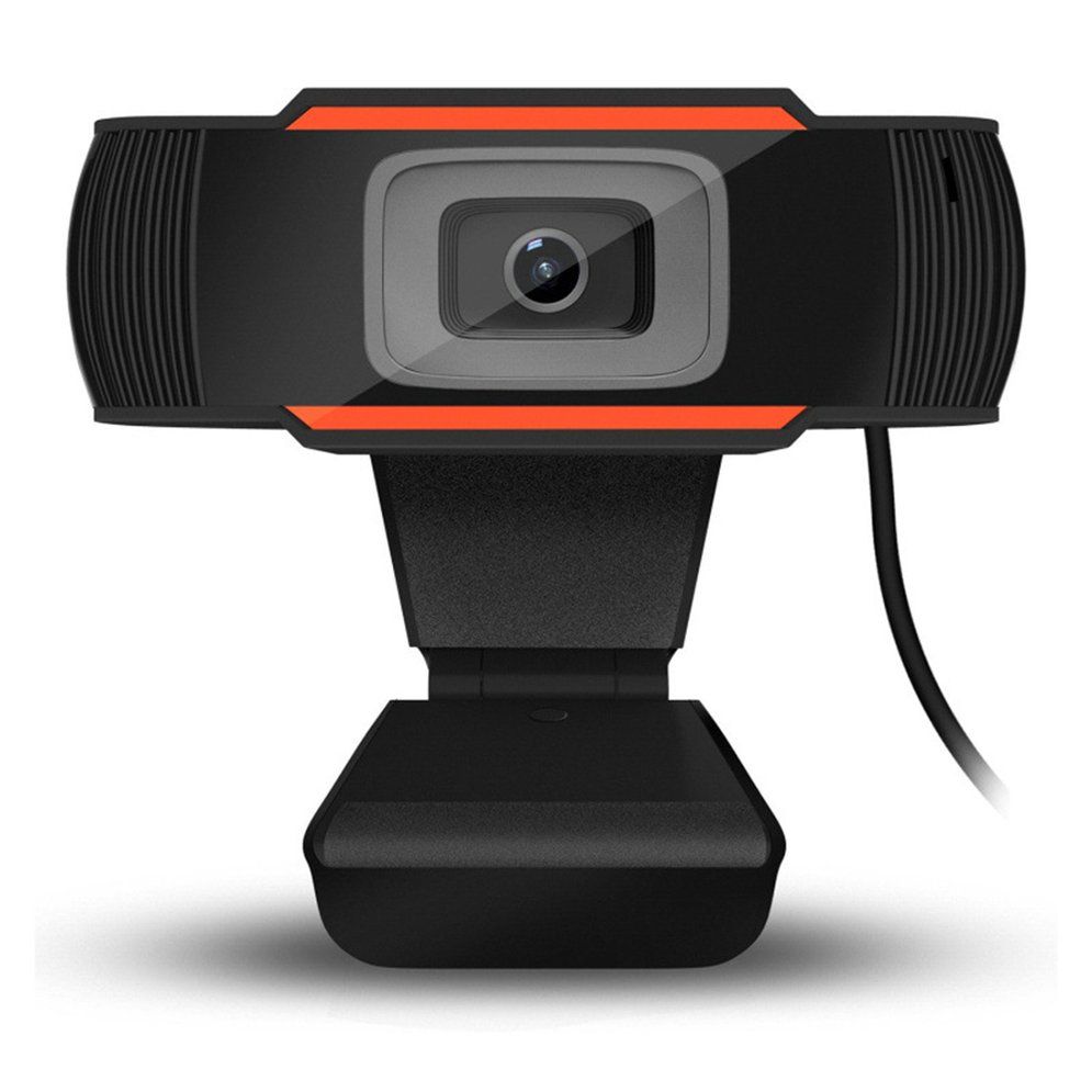 Rotatable Camera HD Webcam 720P USB Camera Video Recording Web Camera With Microphone For PC Computer Black+orange