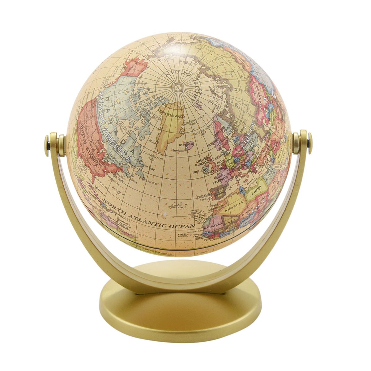 Retro Rotating World Globe Geography Educational Learning
