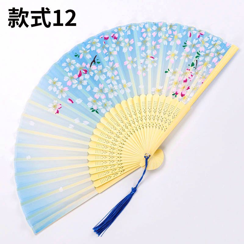 Cheongsam Eventail Ancient Vintage Hand Wind Fan Bambu Inch Hand A Prop Fans 7 Japanese Woman Main Folding National Fan
