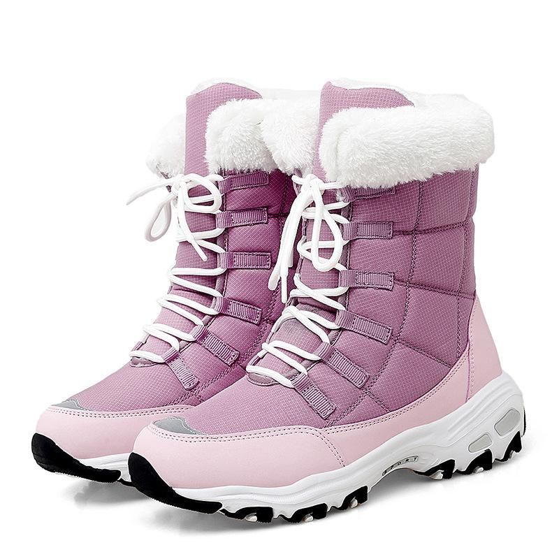 Outdoor Non-slip Sneakers Fur Platform Ankle Boots