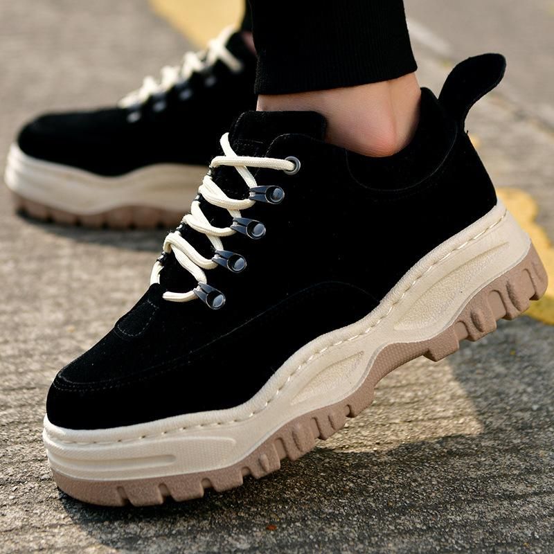 Men's Shoes Retro Men's Thick Soled Heightening Men's Shoes Black