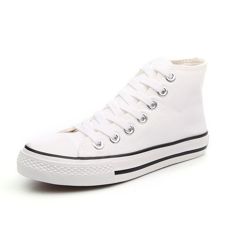 High-top Canvas Shoes Casual Sneakers Women Men's White Shoes Lovers