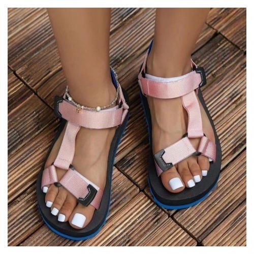 Ladies Beautiful Light Platform Flat Female Sandal-pink