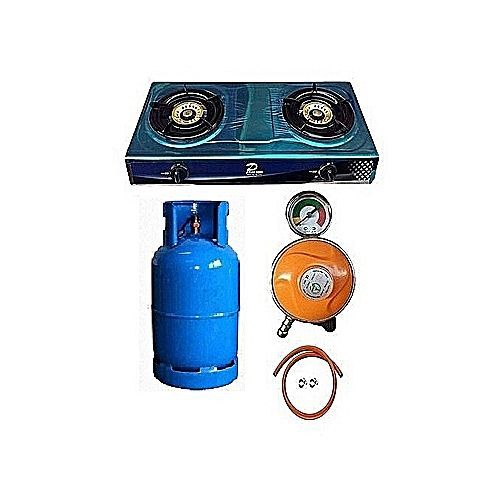 12.5kg Gas Cylinder+2 Burnner Stainless Gas Cooker