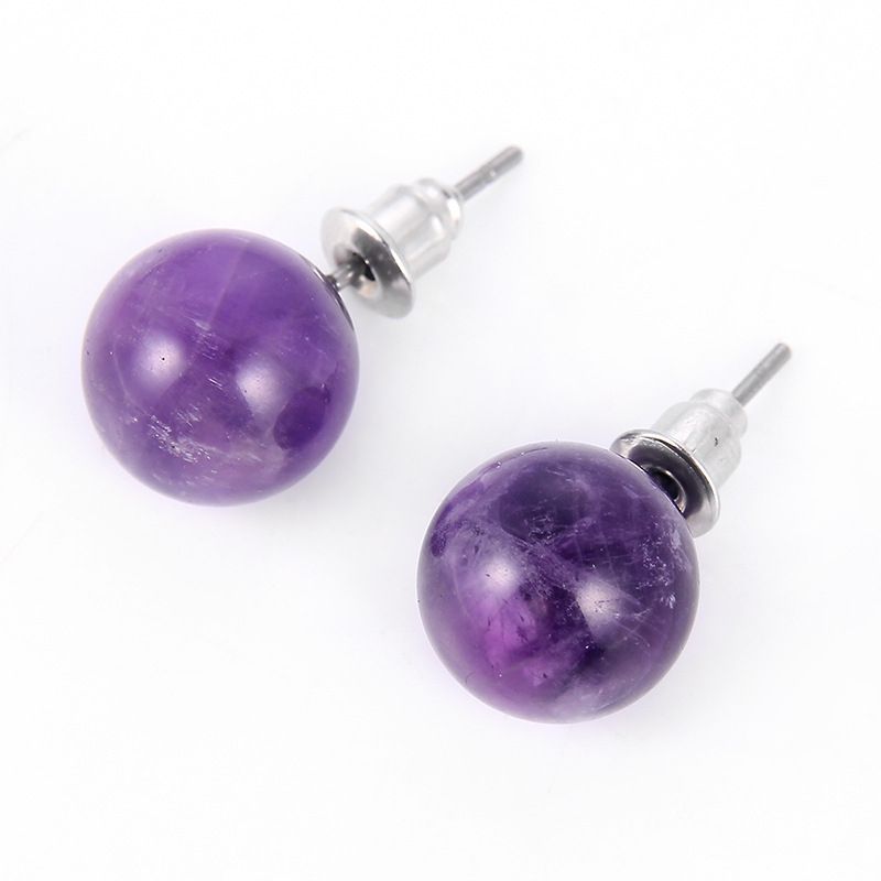5 Pairs Natural Agate Stone Women All-match Stud Earrings