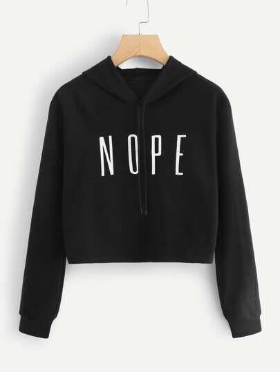 The Nope Classic Crop Top Hoodie