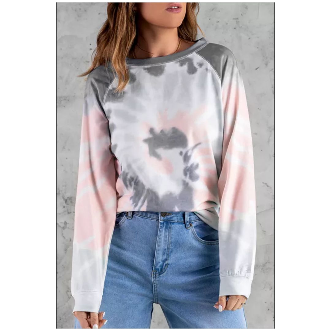 Mfed Gray Ombre Tie Dye Loose Leisure Sweatshirt