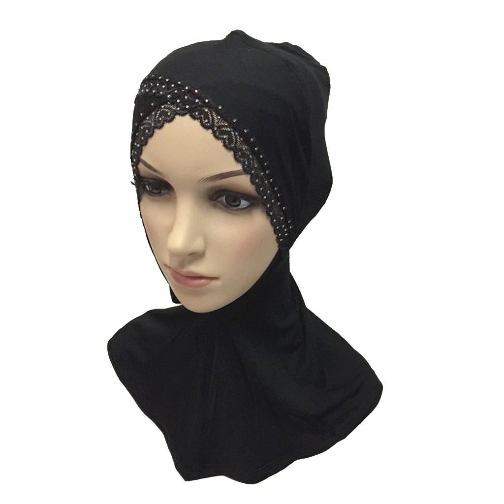 Plain Hijabs BLack Modal Head Scarf Solid Shawl Wrap
