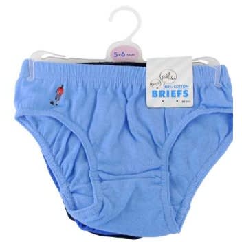 100% Cotton Briefs - 3 Pairs  - Blue