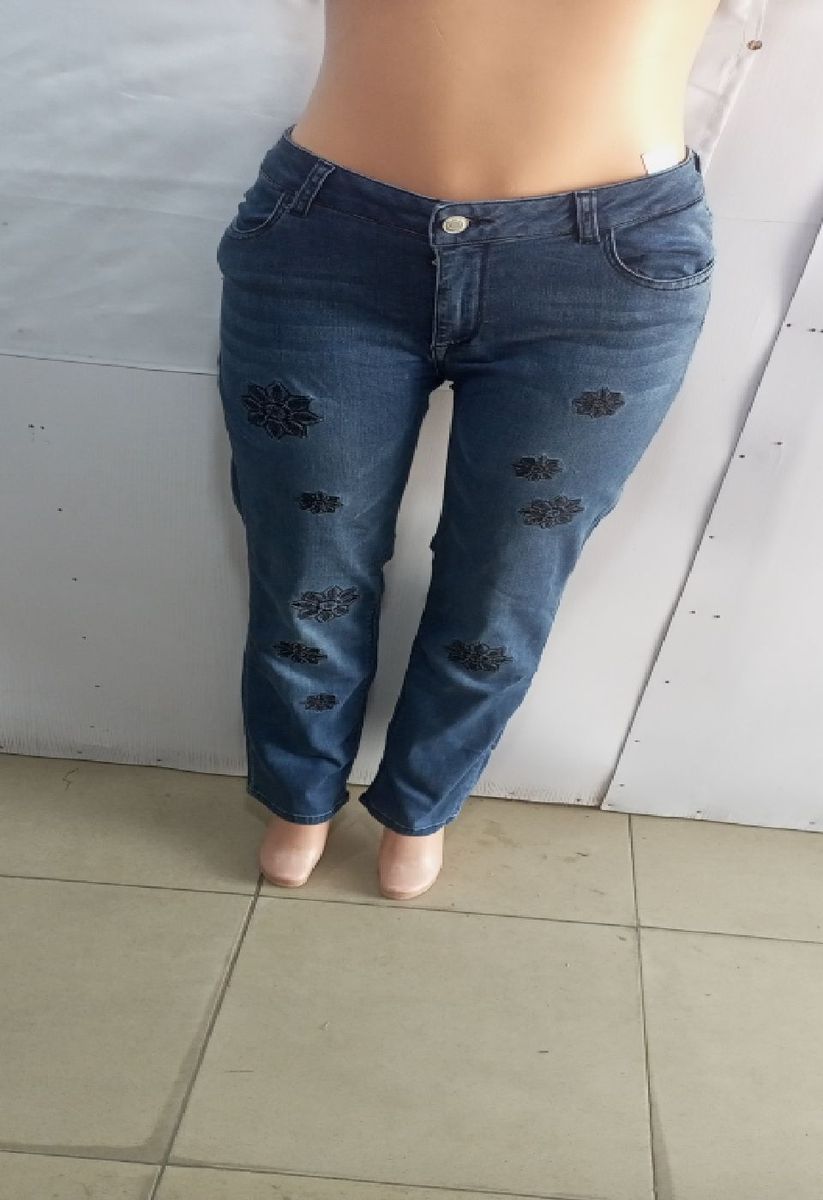 Straight Fit Casual Ladies Jeans Trouser -Blue